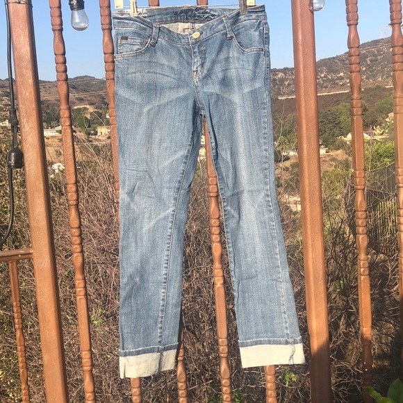 Empyre Blue Denim Cuffed Jeans - Picture 1 of 2